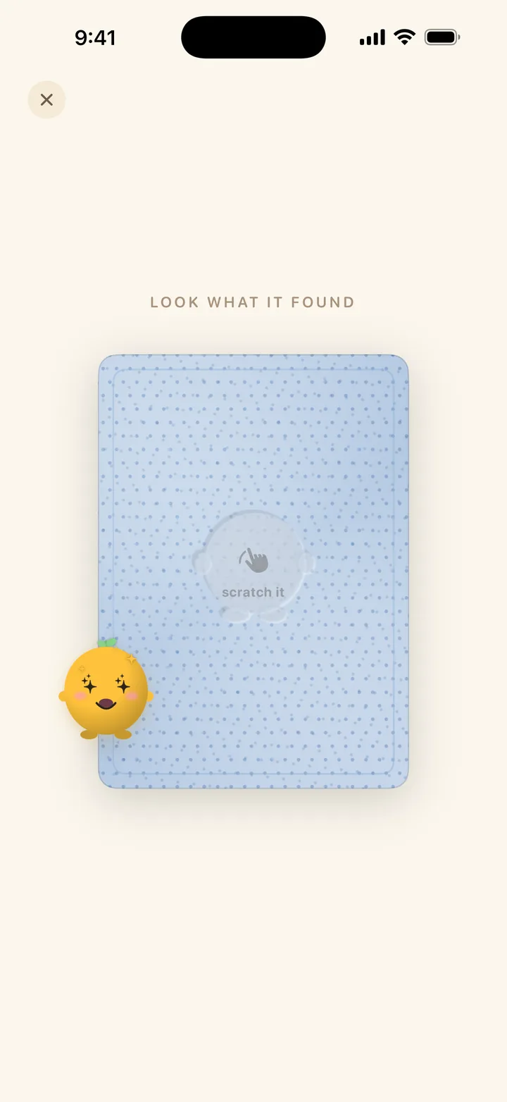 look what it found: your yolkling comes home holding a face down card to scratch